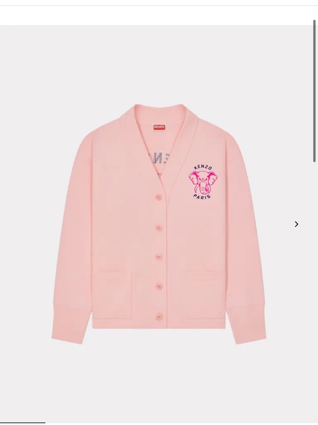 Kenzo Elephant' Embroidered Cardigan Nwt